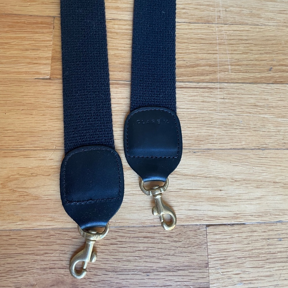 Clare V, black crossbody strap